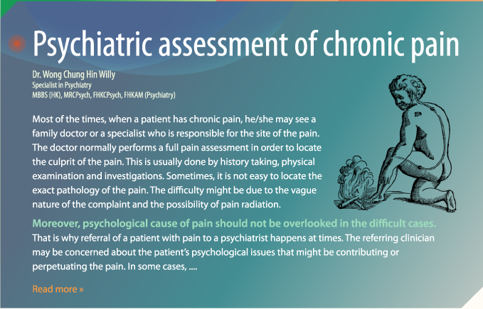 Psychiatric assessment of chronic pain 